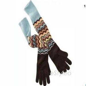 Missoni for Target Accessories - Missoni Women Pointelle Long Knitted Gloves Brown Missoni for Target Accessories - Missoni Women Pointelle Long Knitted Gloves Brown